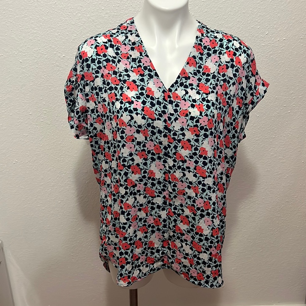 Pleione Floral Colorful Shirt Sz L